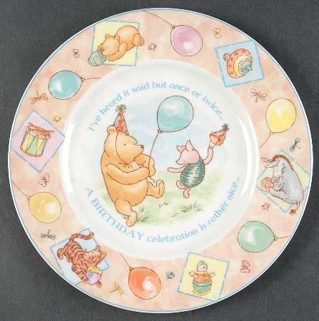 Winnie the Pooh Collection (Disney, Porcelain) Birthday Child's Plate