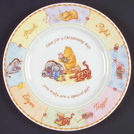 Winnie the Pooh Collection (Disney, Porcelain) Christening Child's Plate