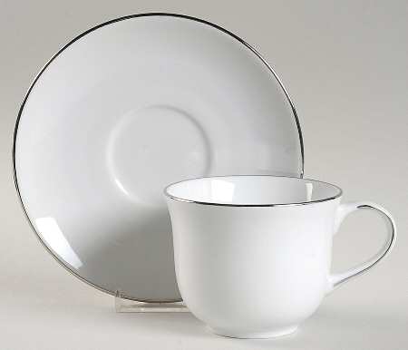 Simply Platinum Flat Cup & Saucer Set