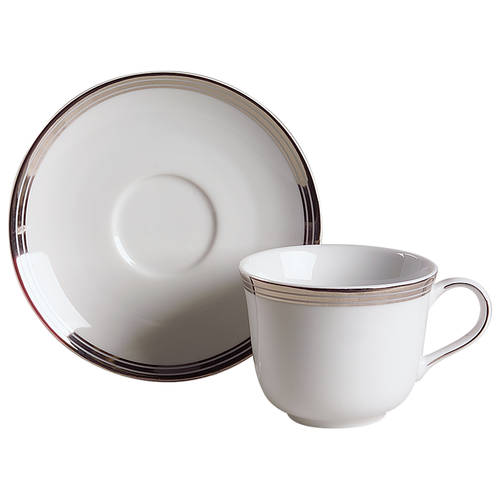 Platinum Lux Flat Cup & Saucer Set