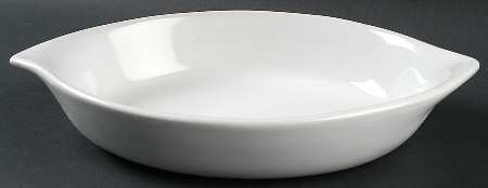 Bay Leaves White 12'' Oval Baker