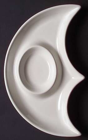 Bay Leaves White (3 Piece) Chip/Dip Set, Interlocking Bowl