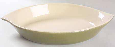 Bay Leaves Dark Green 13" Oval Baker