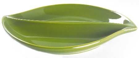 Bay Leaves Dark Green Oval Divided Server