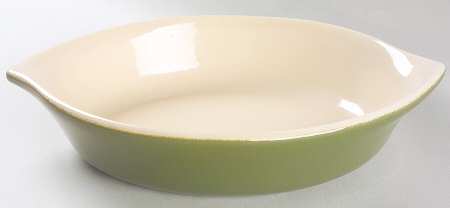 Bay Leaves Dark Green 10" Oval Baker