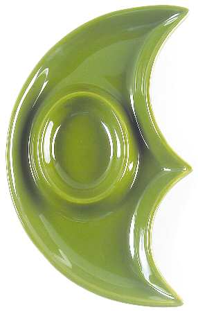 Bay Leaves Dark Green 3 Piece Chip/Dip Set, Interlocking Plate Only