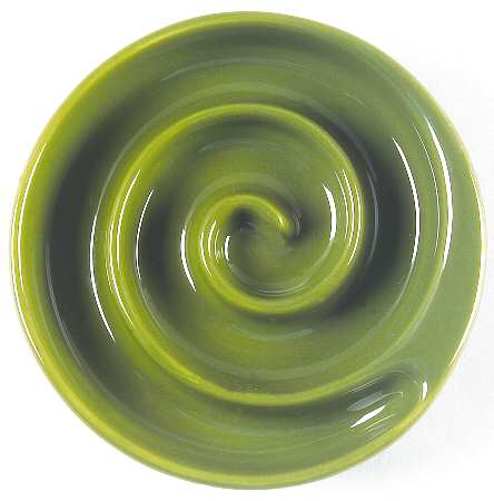 Bay Leaves Dark Green (3 Piece) Chip/Dip Set, Interlocking Bowl