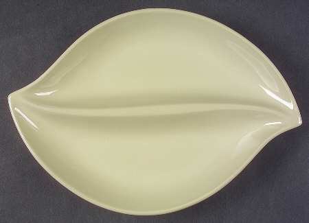 Bay Leaves Light Green Oval Divided Server
