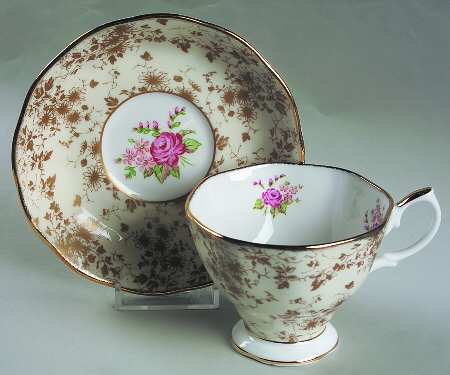 Archive Parchment Footed Cup & Saucer Set