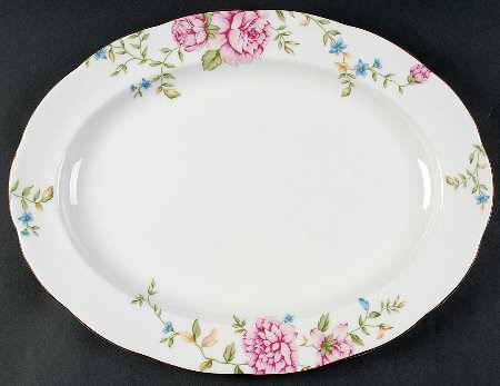 English Rose 16" Oval Serving Platter