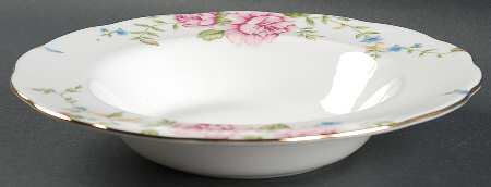 English Rose Large Rim Soup Bowl