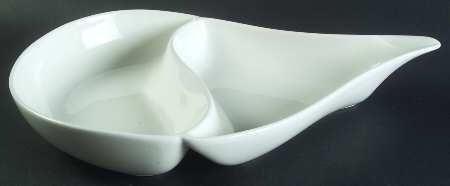 Spa Lifestyle Waterdrop White Oval Divided Server