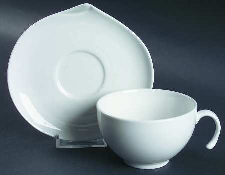 Spa Lifestyle Waterdrop White Flat Cup & Saucer Set