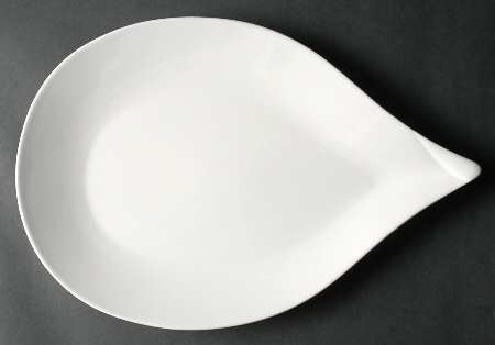 Spa Lifestyle Waterdrop White 14" Oval Serving Platter