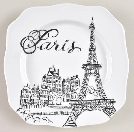 Bon Voyage Square Dessert Plate