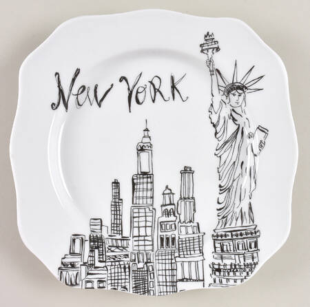 Bon Voyage Square Dessert Plate
