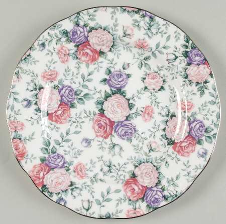 Rose Garland Accent Salad Plate