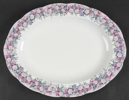 Rose Garland 13" Oval Serving Platter