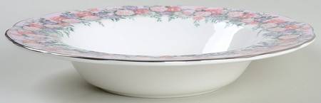 Rose Garland Large Rim Soup Bowl
