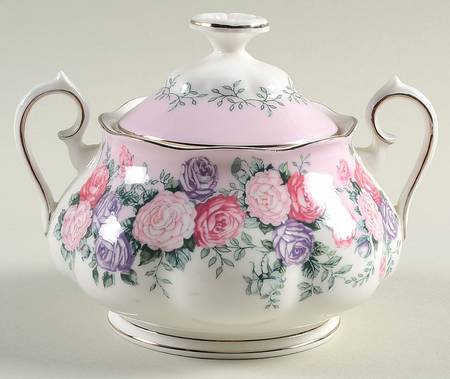 Rose Garland Sugar Bowl & Lid