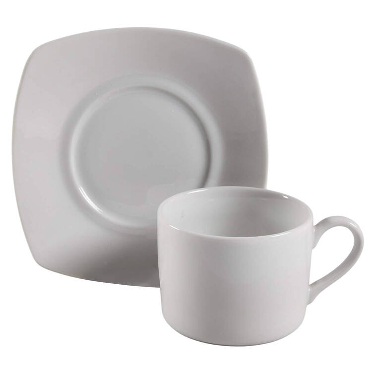 Classic White (Classic Shape) Square Cup & Saucer Set