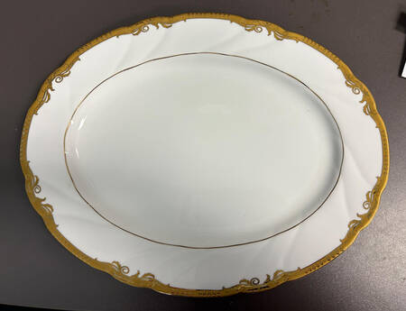 Crown Swirl Gold 14" Oval Serving Platter