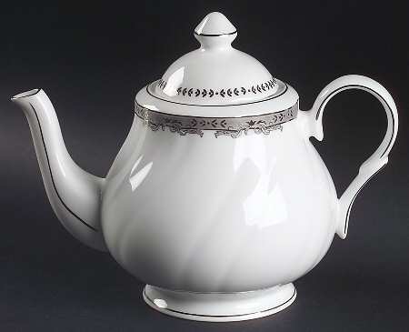 Crown Swirl Platinum Teapot & Lid
