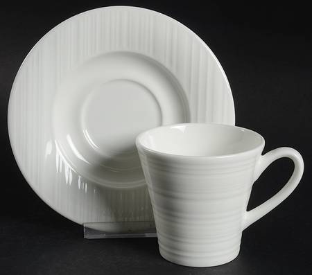 Fusion Embossed Flat Cup & Saucer Set