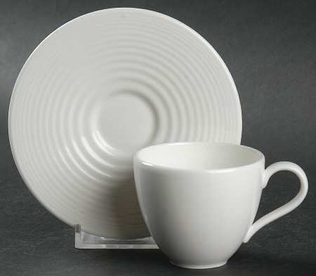 Gordon Ramsay White (Bone, No Trim) Espresso Cup and Saucer Set