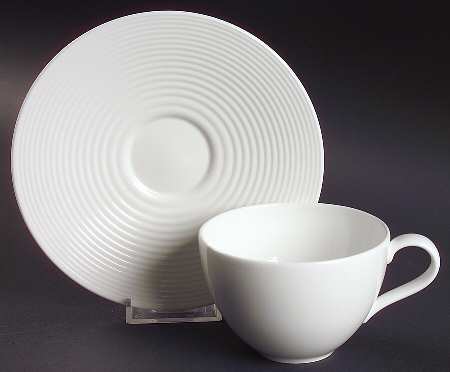 Gordon Ramsay White (Bone, No Trim) Flat Cup & Saucer Set