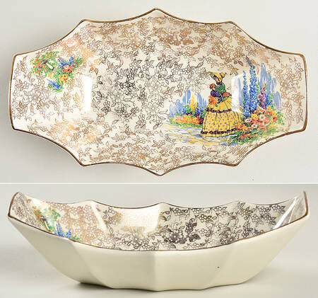 RID71 9" Oval Fluted Bowl by Ridgway (Ridgways)