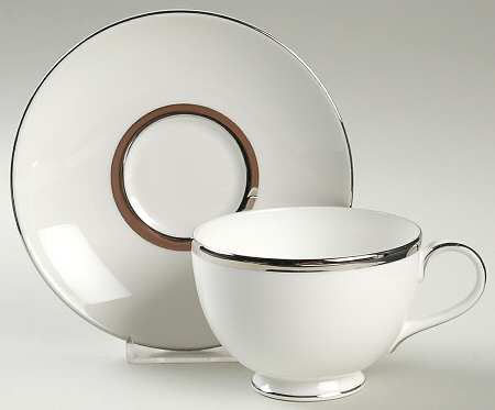 Silver Lining Footed Cup & Saucer Set