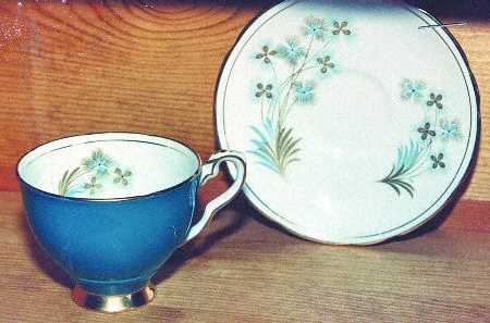 Blue Star Footed Cup & Saucer Set