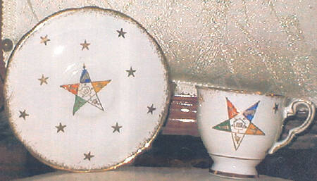 Order of the Eastern Star Footed Cup & Saucer Set