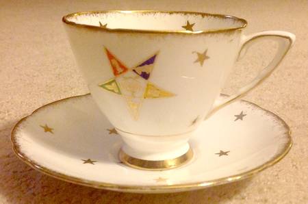 Order of the Eastern Star Footed Cup & Saucer Set