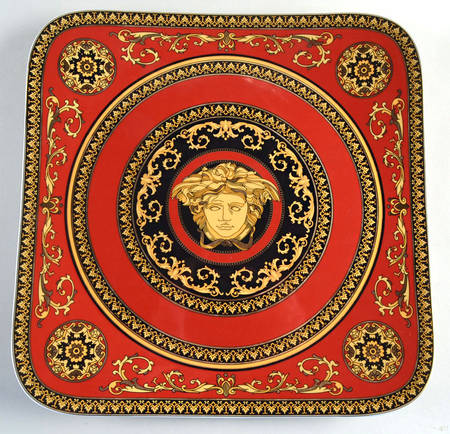 Medusa Red (Square) Service Plate (Charger)