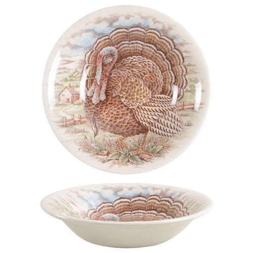 Turkey Brown, Multicolor 10" Round Vegetable Bowl
