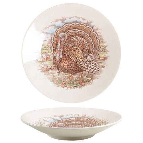 Turkey Brown, Multicolor 13" Pasta Serving Bowl