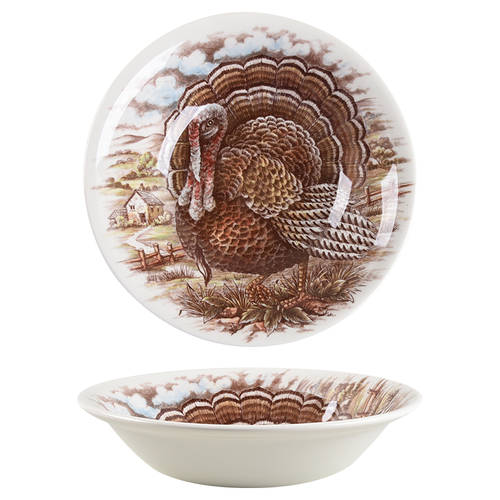 Turkey Brown, Multicolor 10" Round Vegetable Bowl