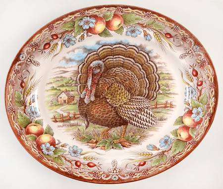 Turkey Brown, Multicolor 14" Oval Serving Platter