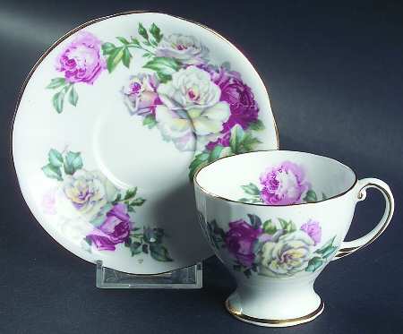 Irish Elegance (Smooth Gold Trim) Footed Demitasse Cup & Saucer Set