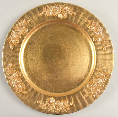 Old Country Roses Gold Lacquerware Service Plate