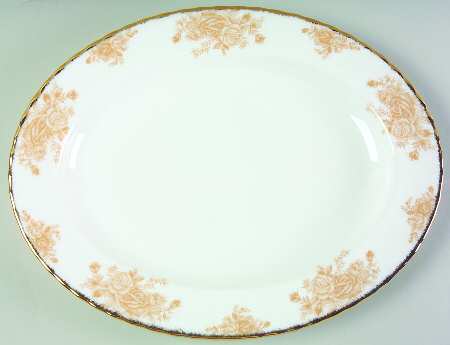 Old Country Roses Gold 13" Oval Serving Platter
