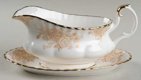 Old Country Roses Gold Gravy Boat & Underplate