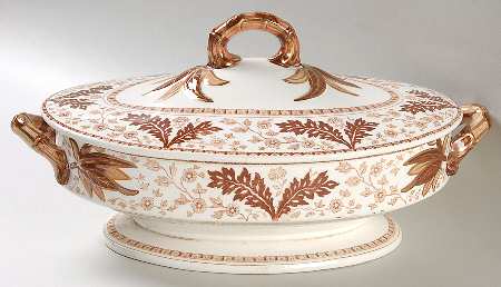 Deak Brown Oval Covered Vegetable