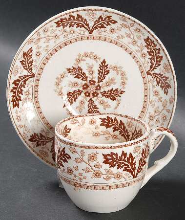 Deak Brown Flat Demitasse Cup & Saucer Set
