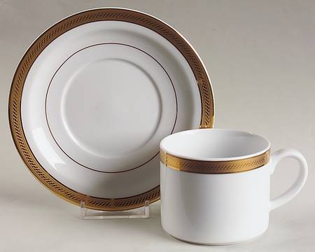Elegance Gold Flat Cup & Saucer Set
