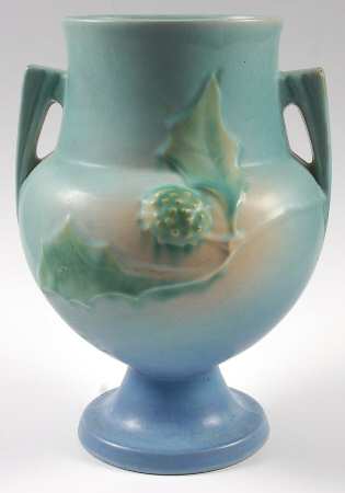 Thornapple Blue 10" Handled Vase
