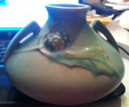 Thornapple Blue 4" Handled Vase