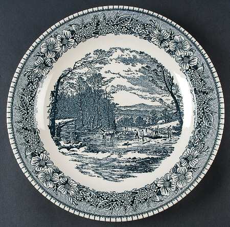 Pilgrim Blue Gray 11" Chop Plate (Round Platter)